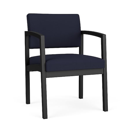 Lesro Lenox Steel Guest Chair, Navy/Midnight Seat, Navy/Midnight Back, 22.5 W 24.5 L 32 H, Fabric Seat LS1101